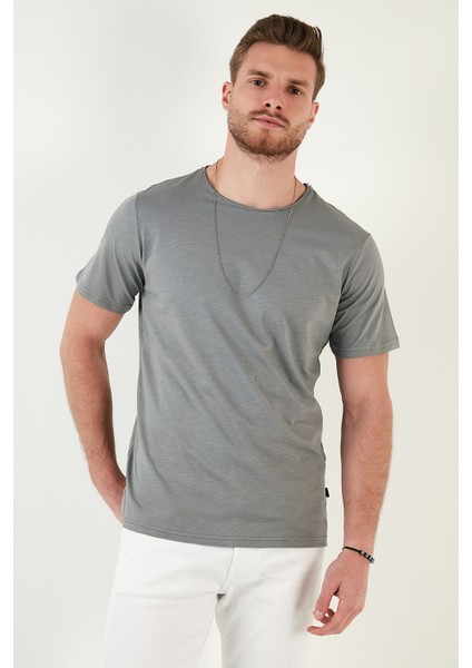 Pamuklu Slim Fit Bisiklet Yaka T Shirt Erkek T Shirt 59020001 fiyatları