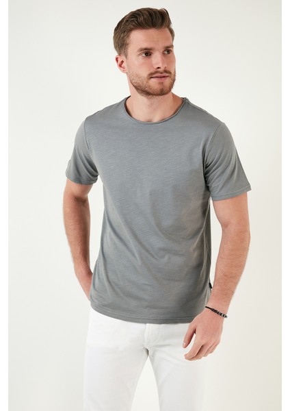 Pamuklu Slim Fit Bisiklet Yaka T Shirt Erkek T Shirt 59020001 fırsatları