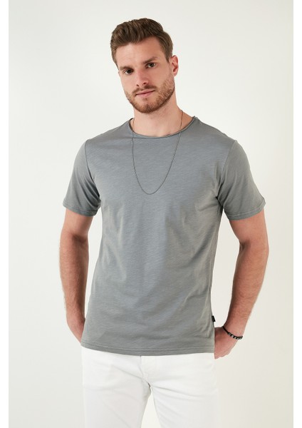 Pamuklu Slim Fit Bisiklet Yaka T Shirt Erkek T Shirt 59020001