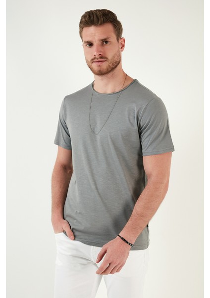 Pamuklu Slim Fit Bisiklet Yaka T Shirt Erkek T Shirt 59020001