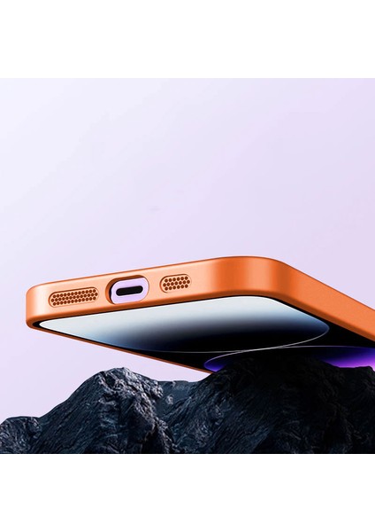 Apple iPhone 12 Pro Kılıf Zebana Lenix Silikon Kılıf (Kablosuz Şarj Destekli) Turuncu fırsatları