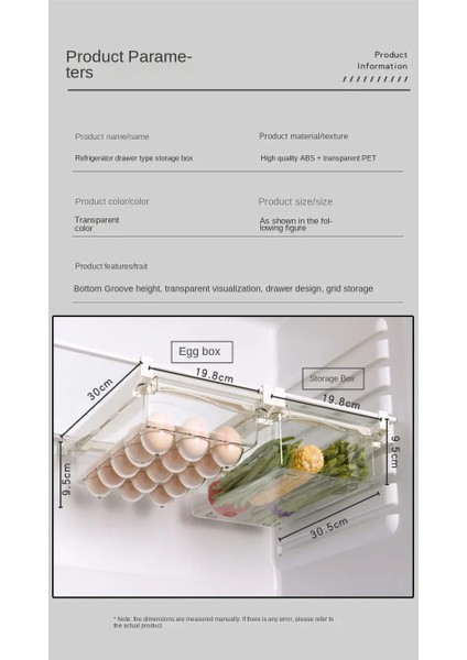 Sanlindou 1 Adet Buzdolabı Gıda Taze Saklama Kutusu Çok Amaçlı Boşluk Saver Buzdolabı Gıda Konteyner Yumurta Depolama Çekmece Organizatör | Şişeler, Jars & Amp;kutular (Yurt Dışından)