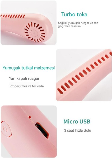 USB Mini El Fanı - Mavi (Yurt Dışından)