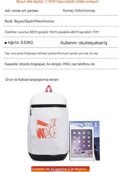 Yeni Sırt Çantası Trend Açık Renk Kontrast Okul Çantası Baskılı Harfler Dağcılık Seyahati Büyük Kapasiteli Okul Sırt Çantası (Yurt Dışından)
