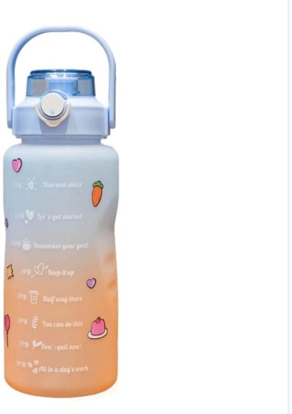 2000ML Taşınabilir Su Matarası - Mavi / Turuncu (Yurt Dışından)