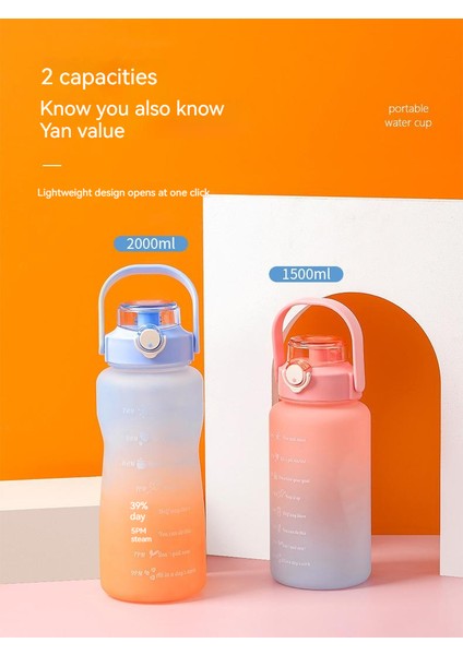 2000ML Taşınabilir Su Matarası - Mor / Yeşil (Yurt Dışından) modelleri