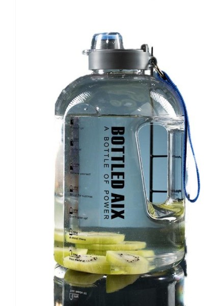 2200ML Taşınabilir Su Matarası - Şeffaf / Gri (Yurt Dışından)