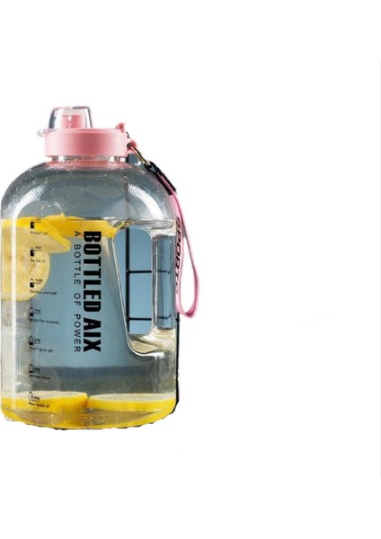 2200ML Taşınabilir Su Matarası - Şeffaf / Pembe (Yurt Dışından)