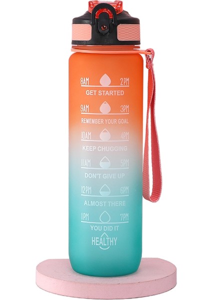 1000ML Taşınabilir Su Matarası - Yeşil / Turuncu (Yurt Dışından)