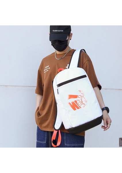 Yeni Sırt Çantası Trend Açık Renk Kontrast Okul Çantası Baskılı Harfler Dağcılık Seyahati Büyük Kapasiteli Okul Sırt Çantası (Yurt Dışından) fiyatları