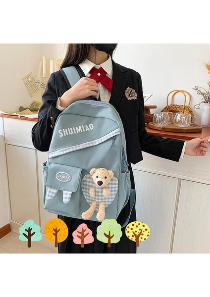 Yeni Kore Versiyonu Sevimli Ayı Japon Okul Çantası Büyük Kapasiteli Pratik Sırt Çantası Kolej Rüzgar Okul Sırt Çantası (Yurt Dışından)