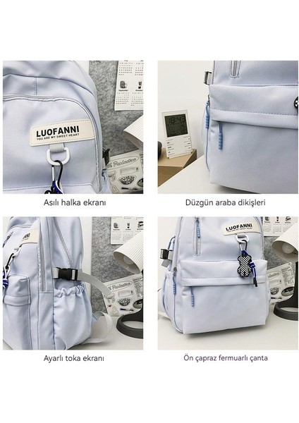 Yeni Sırt Çantası Basit Moda Havalı Okul Çantası Büyük Kapasiteli Kişilik Yakışıklı Moda Kore Okul Sırt Çantası (Yurt Dışından)