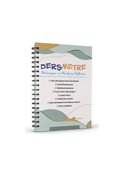 Dersmetre Motivasyon ve Planlama Defteri - Günlük ve Haftalık Planlayıcı