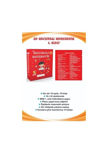 1. Sınıf On Maceralı Matematik (10 Kitap)