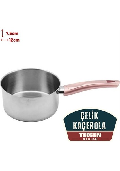 12+2 Adet Teigen Çelik Kaçerola 12 cm Paslanmaz
