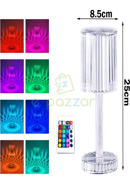 16 Renk 4 Mod Diamond Aydınlatma Masa Lambası Yuvarlak Abajur Dokunmatik & Kumandalı USB Şarjlı indirimleri