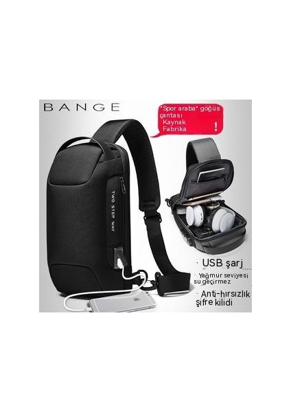 Erkek Iş Hırsız Omuz Çantası Teknoloji USB Hafif Açık Çapraz Göğüs Çantası (Yurt Dışından) fırsatları