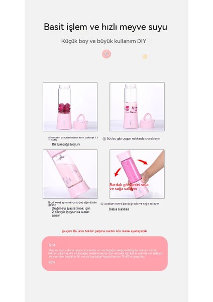 USB Şarj Kablosuz Meyve Blender Taşınabilir Mini Ev Elektrikli Meyve Sıkacağı (Yurt Dışından) indirimleri