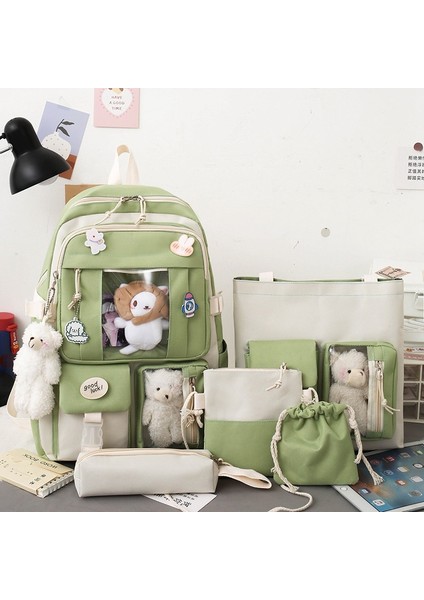 Kız Lise Öğrencileri Için Beş Parçalı Büyük Kapasiteli Güçlü ve Dayanıklı Sırt Çantası (Yurt Dışından) fiyatları