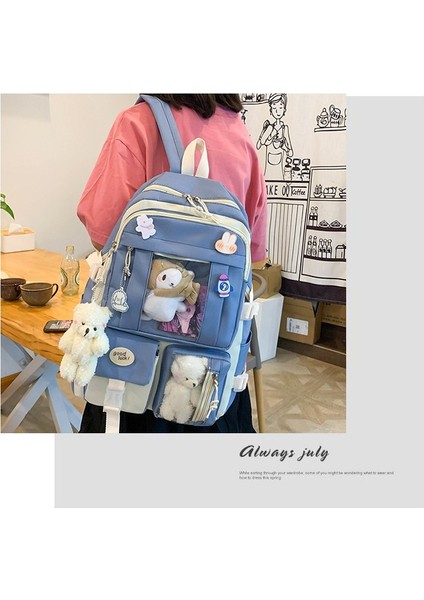 Kız Lise Öğrencileri Için Beş Parçalı Büyük Kapasiteli Güçlü ve Dayanıklı Sırt Çantası (Yurt Dışından) fiyatları