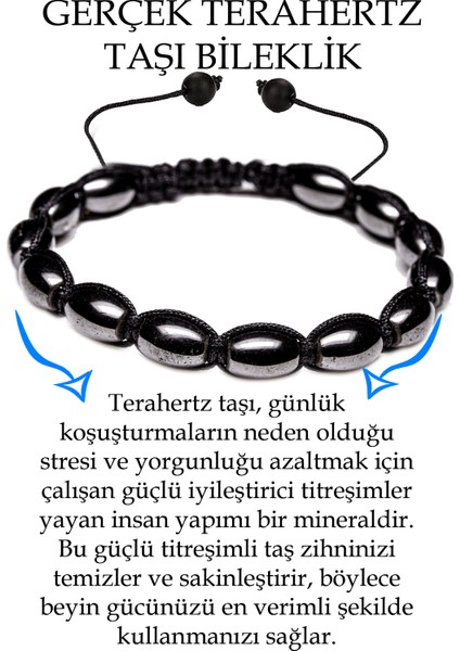 Sertifikalı Arpa Kesim Terahertz Taşı Bileklik