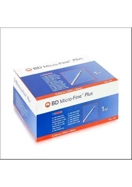 Bd Micro-Fine Plus 1 ml (30G) 0,30 mm x 8 mm 1 Paket 100 Adet