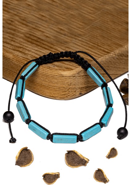 Sertifikalı Dikdörtgen Kesim Firuze Taşı Bileklik