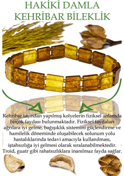 Üretici Sertifikalı Sarı Şeffaf Doğal Damla Kehribar Rolex Bileklik