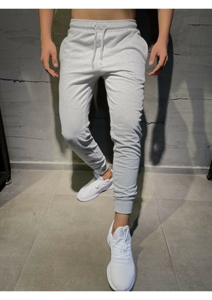 Relax Family Xf Erkek Yazlık Gri Eşofman Altı Jogger Dar Paça Pamuklu Slim Fit RLX044513