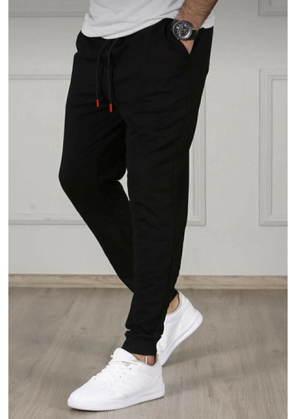 Relax Family Xf Erkek Yazlık Siyah Jogger Eşofman Altı Dar Paça Slim Fit RLX044513