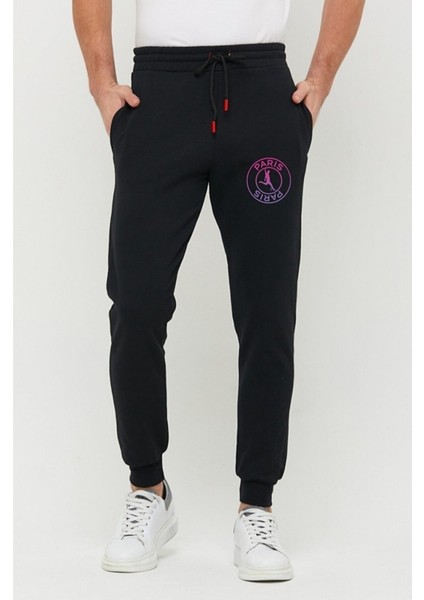 Relax Family Xf Erkek Siyah Slim Fit Dar Kesim Jogger Eşofman Altı 2 Iplik Şardonlu RLX044513