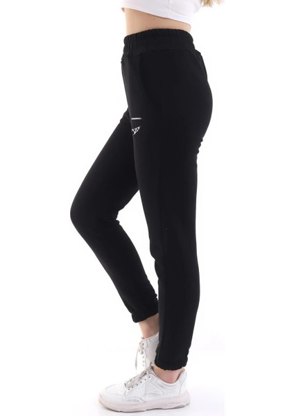 Lion Company Baskılı Siyah Paçası Lastikli Eşofman Unisex ESF01 modelleri