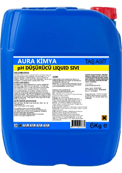 Aura Kimya Tas Asit (Sivi Ph Düsürücü) 6 kg