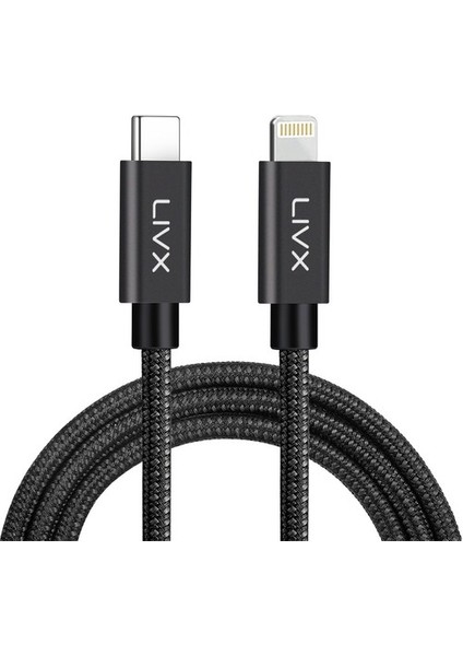 Horizontal 20W Type C To Lightning 1 Metre iPhone iPad Hızlı Şarj ve Data Kablosu Space Gray Ipblt
