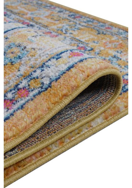 Konfor Vintage 7656 Sarı Klasik Eskitme Dokuma Halı 80 x 300 cm