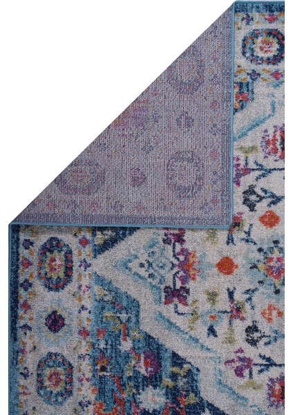 Konfor Vintage 7657 Mavi Klasik Eskitme Dokuma Halı80x150