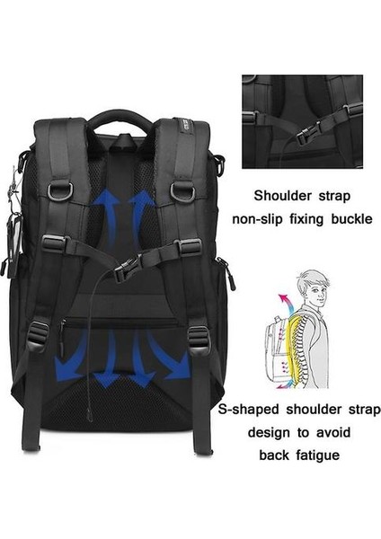 Ozuko 9409 Erkek Işletme 15.6 Inç Dizüstü Seyahat Sporları Boş Zamanlı Sırt Çantası (Yurt Dışından) modelleri