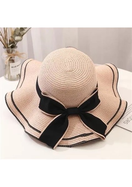 77 Shop Kadın Yazlık Büyük Kenarlı Güneşlik Hasır Şapka (Yurt Dışından)