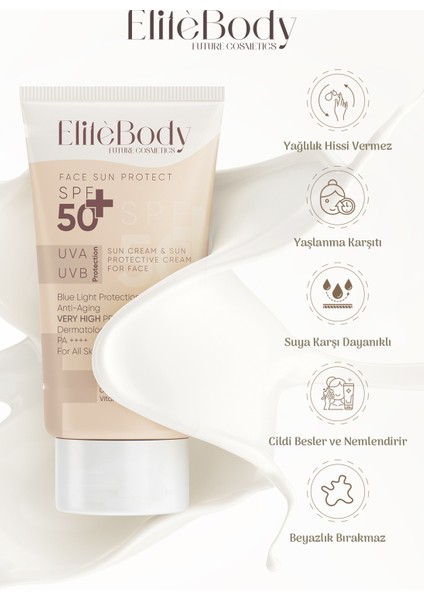 Yüz Güneş Kremi Spf 50+ Yüksek Koruma