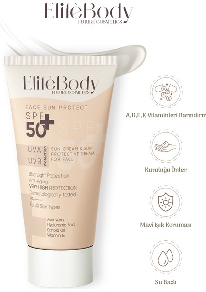 Yüz Güneş Kremi Spf 50+ Yüksek Koruma