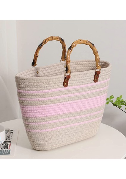 Laıbmfc Saman Tote Omuz Çantası - Pembe ve Bej (Yurt Dışından)