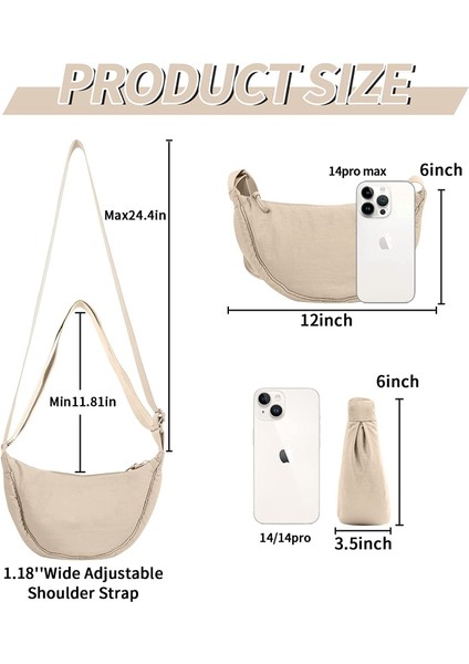 Laıbmfc Naylon Crossbody Sling Çantası - Bej (Yurt Dışından)