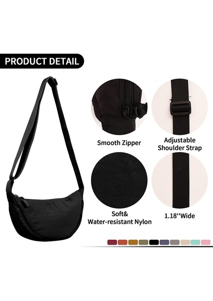 Laıbmfc Naylon Crossbody Sling Çantası - Siyah (Yurt Dışından)