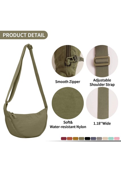 Laıbmfc Naylon Crossbody Sling Çantası - Zeytin Yeşili (Yurt Dışından)