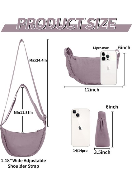 Laıbmfc Naylon Crossbody Sling Çantası - Mor (Yurt Dışından)