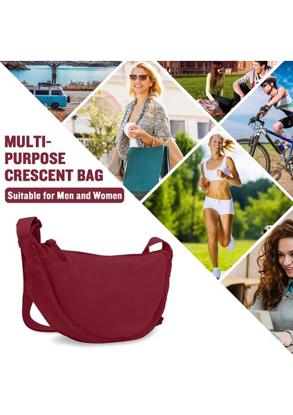 Laıbmfc Naylon Crossbody Sling Çantası - Şarap Kırmızısı (Yurt Dışından)