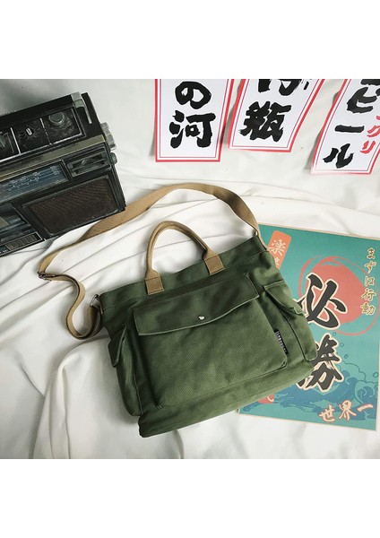 Laıbmfc Tuval Crossbody Tote Çanta - Yeşil (Yurt Dışından)