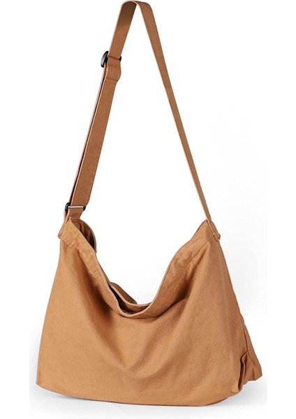 Laıbmfc Unisex Tuval Hobo Omuz Çantası - Kahverengi (Yurt Dışından)