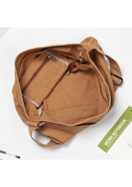 Laıbmfc Unisex Tuval Hobo Omuz Çantası - Kahverengi (Yurt Dışından)