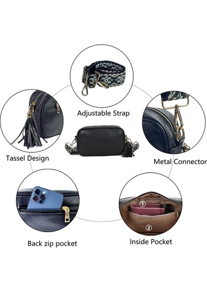 Laıbmfc Püskül Crossbody Omuz Çantası - Siyah (Yurt Dışından)